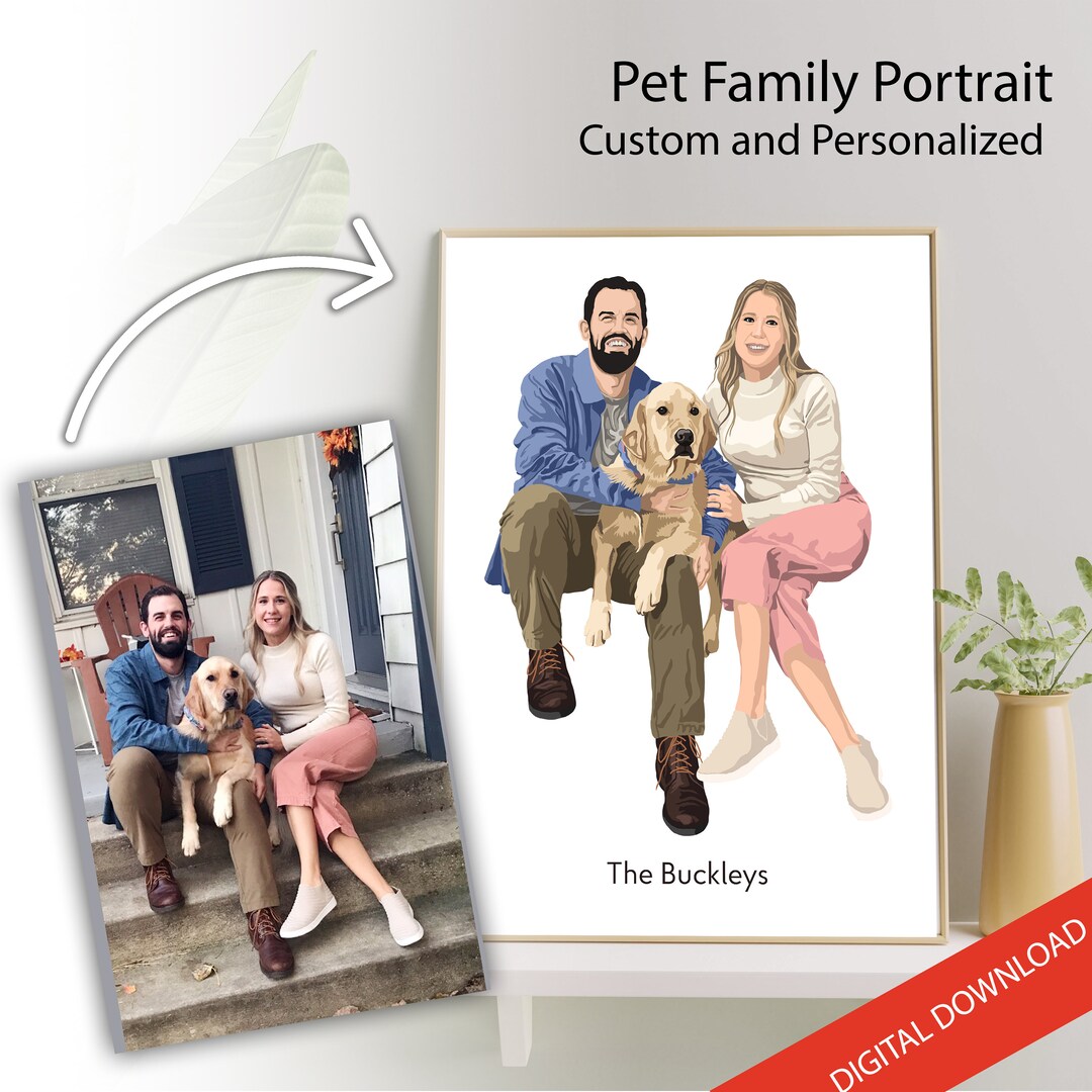 Personalized Pet Portraits Pet Owner Portrait Gift for Dog Etsy