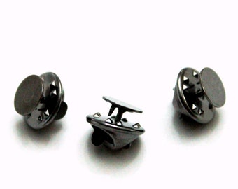 10-20 High Quality COPPER FREE Backs Ships IMMEDIATELY Holds 8mm 8mm Earring Trays Gunmetal 50-100 Pieces EF231