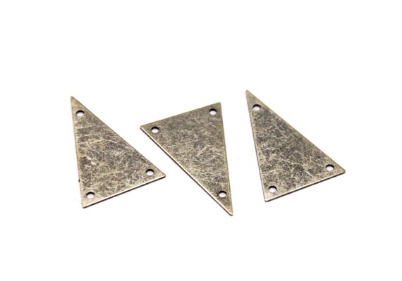 Rectangle 2 Pieces Charm C1887//C555 Pendant Brass Base Triangle 20x8mm Antique Brass Triangle