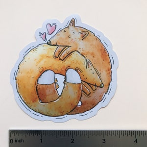 Foxy Hugs shiny vinyl matte sticker image 2