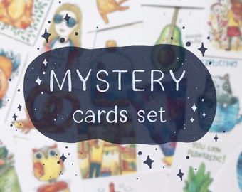 Mystery cards set. Surprise bundle pack of various postcards. Mix and Match Sale, Card Sale, Any Occasion Cards, Greeting Card Surprise Sale