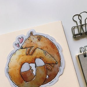 Foxy Hugs shiny vinyl matte sticker image 7