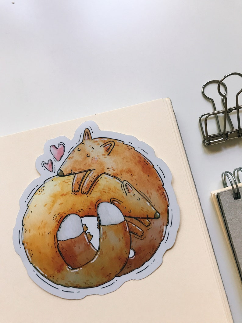 Foxy Hugs shiny vinyl matte sticker image 7