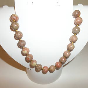 Chunky Unakite beaded necklace