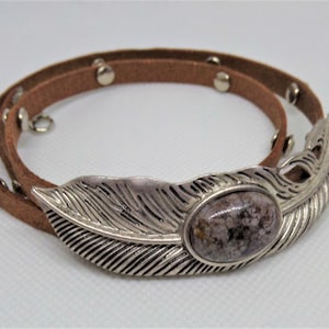 Pearl, Onyx, Hematite with leather bracelet  and Necklace, Wrapped leather Bracelet