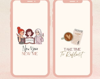 Aesthetic Love Yourself iPhone Wallpaper, Cozy Girl Phone Background (Digital Download)