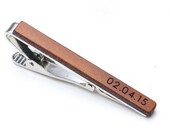 Date tie clip, Wedding tie clips, Date Tie Bar, Personalized Tie Bar, Custom Tie Clip, Groom Tie Clip, Monogram Tie Bar, Personalized