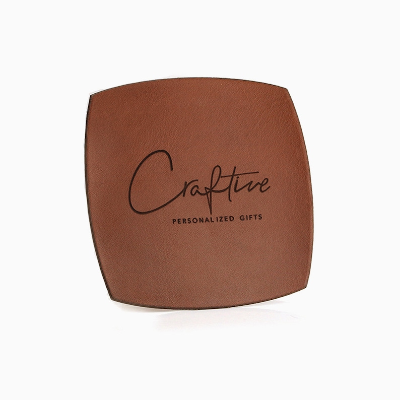 Leather Coasters with Corporate Logo Custom Logo Coasters Etsy
