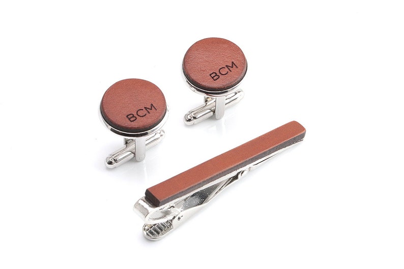 Tie Clip Cuff-links Set Tie Bar and Cufflink Cufflinks Tie Bar Tie Clip Set Tie Clasp Tie Clip Cufflinks Leather Cuff Links Tie Bar