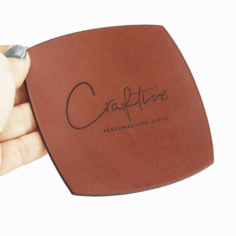 Leather Coasters with Corporate Logo Custom Logo Coasters Etsy