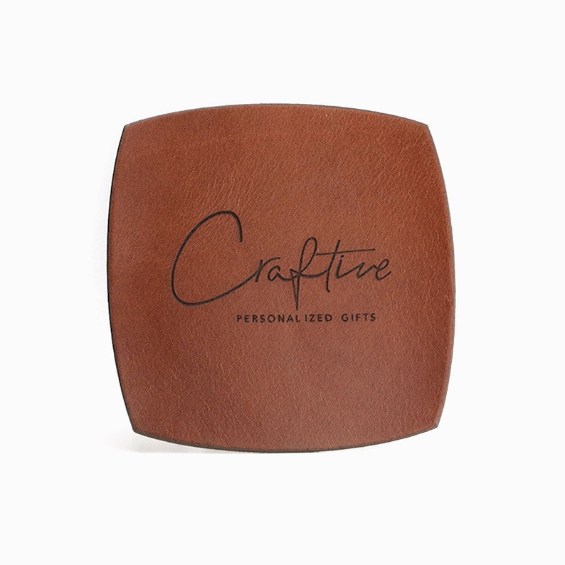 Leather Coasters with Corporate Logo Custom Logo Coasters Etsy