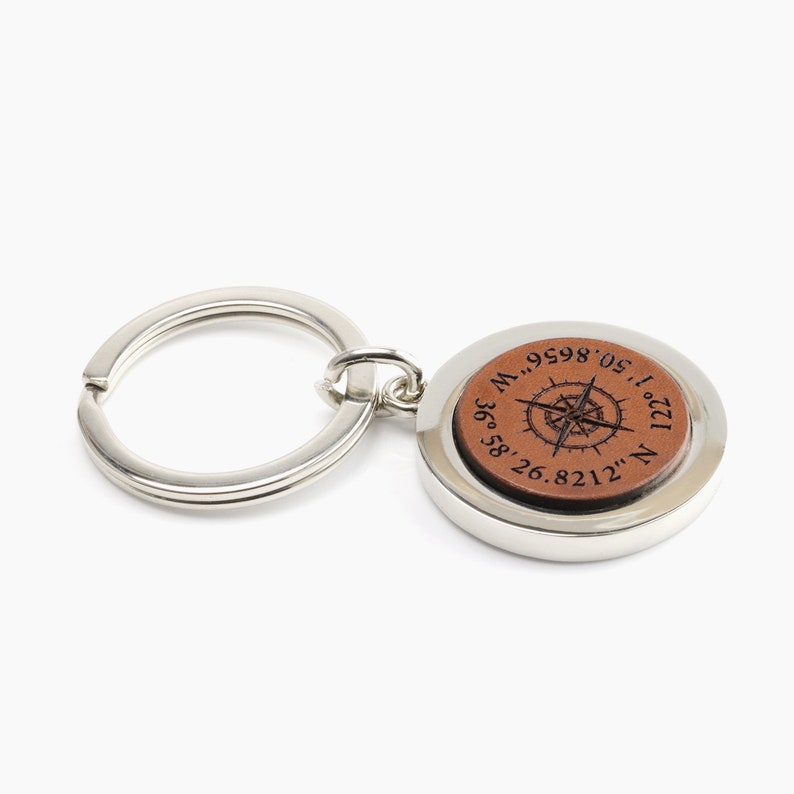 Compass Keychain Engraved Compass Compass Gift Engraved Etsy