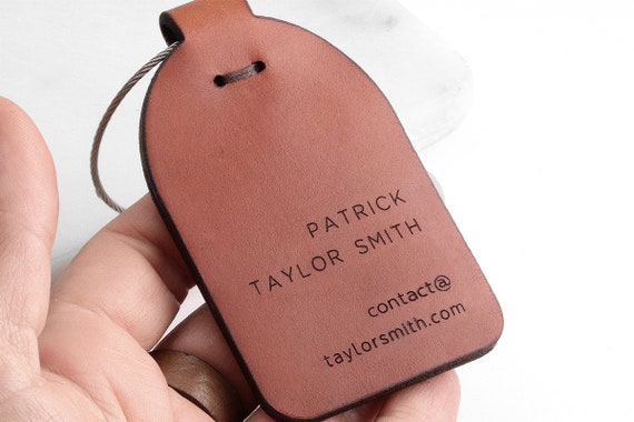 Personalized leather luggage tags etsy Clearance