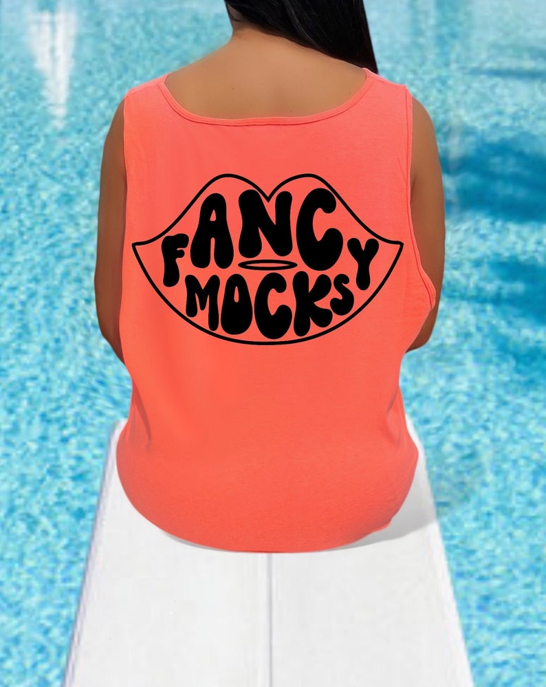 Neon Red Orange Tank Mockup, Comfort Colors 9360, 9360 Neon Red Orange