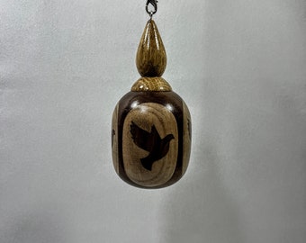 Dove Inlay, Wooden Ornament Holiday Heirloom Quality, Beautiful Domestic and Exotic Hardwoods, Christmas Decor, Unique Gift  250
