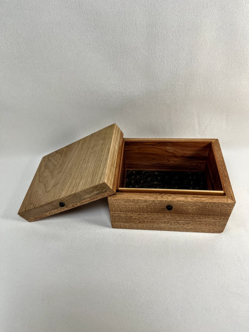 Mahogany, Maple and Red Cedar, Knick-Knack Box, Night Table Box, Jewelry / Watch Box, Unusual Design, Change Box, Gift Box84 image 1
