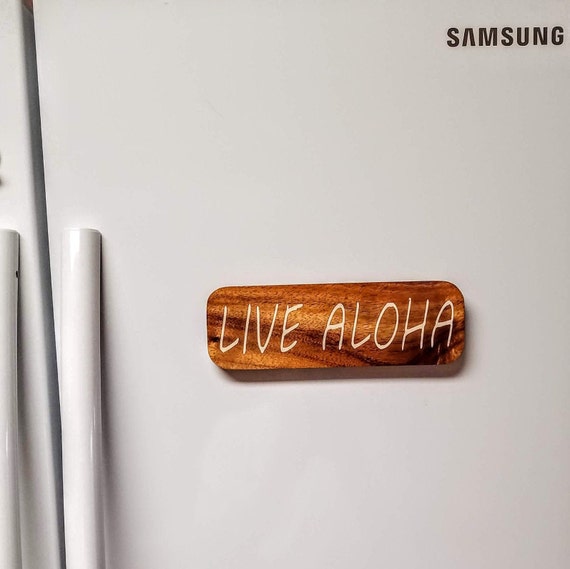 Maui Hawaiian Memories Molokai Hawaii Koa Wood Kauai Live Aloha Hawaii Gift Refrigerator Magnet Oahu Limited and Protected Species