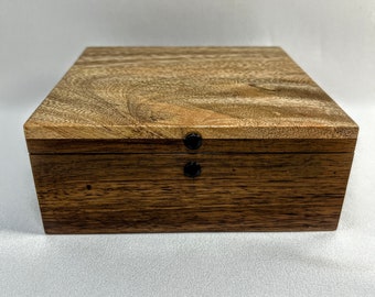 Hawaii Koa Wood with Mango wood, Knick-Knack Box, Night Table Box,  Jewelry / Watch Box, Unusual Design, Change Box, Gift  Box81