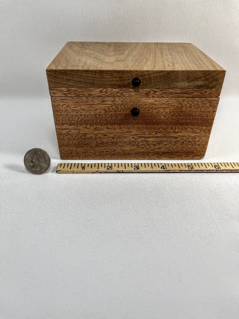 Mahogany, Maple and Red Cedar, Knick-Knack Box, Night Table Box, Jewelry / Watch Box, Unusual Design, Change Box, Gift Box84 image 4