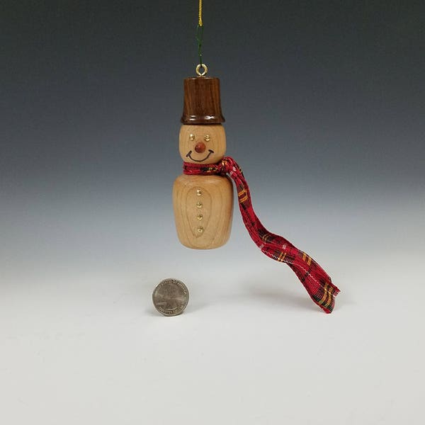 Whimsical Heirloom Ornament, Handmade wood Snowman, Custom Wood Art, Rustic Cabin Holiday Decor, Christmas Ornament, Heirloom Art 77