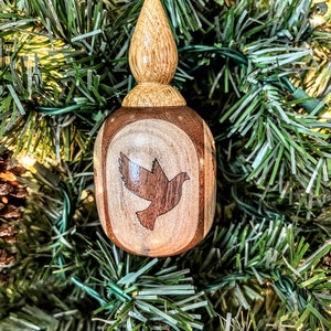 Dove Inlay, Wooden Ornament Holiday Heirloom Quality, Beautiful Domestic and Exotic Hardwoods, Christmas Decor, Unique Gift 250 image 8