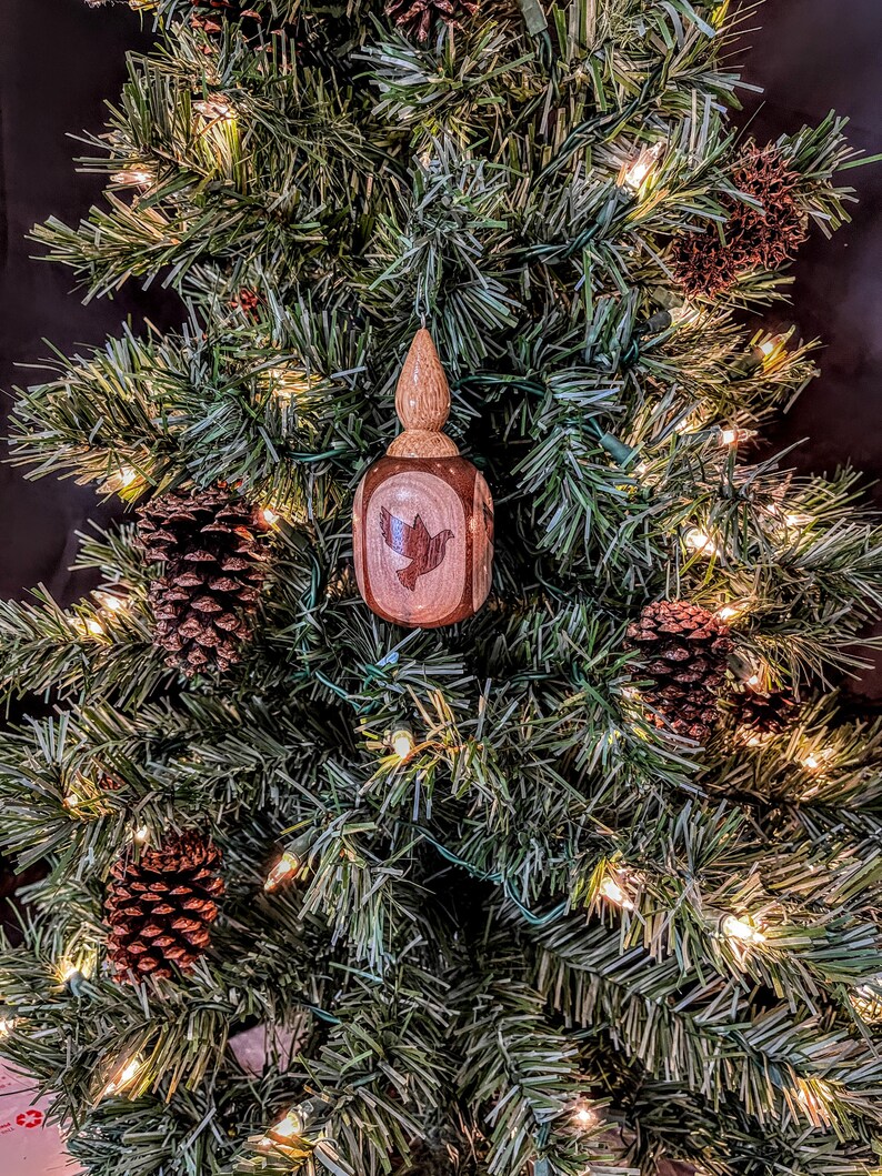 Dove Inlay, Wooden Ornament Holiday Heirloom Quality, Beautiful Domestic and Exotic Hardwoods, Christmas Decor, Unique Gift 250 image 9