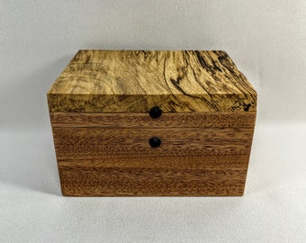 Spalted Sycamore wood with Mahogany, Knick-Knack Box, Night Table Box,  Jewelry / Watch Box, Unusual Design, Change Box, Gift  Box82