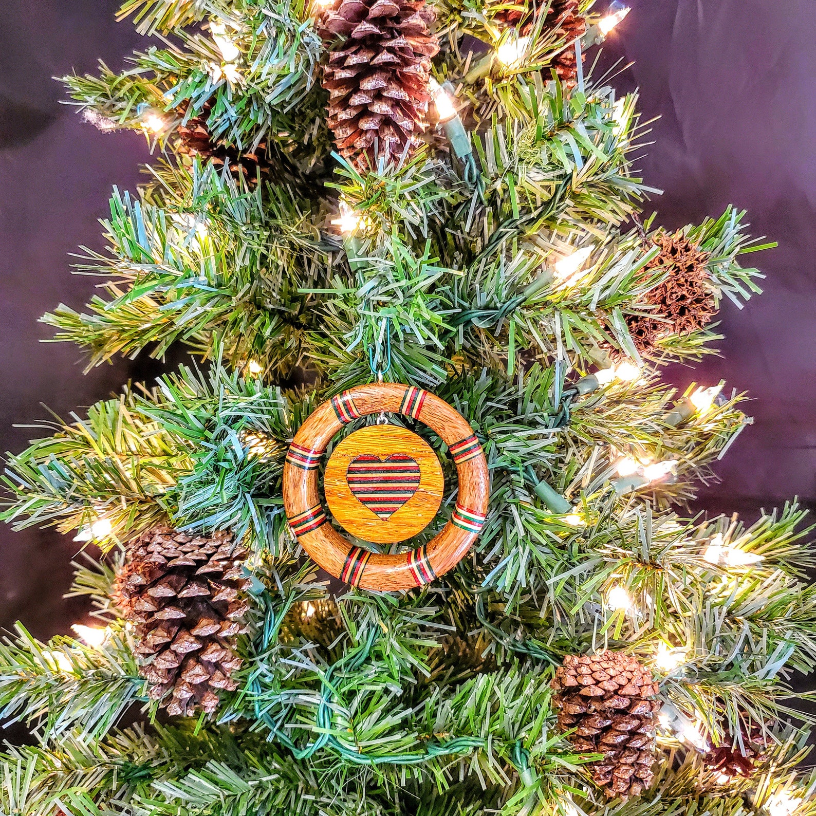 Rustic Natural Christmas Tree Ornament Earthy Mahogany With Etsy