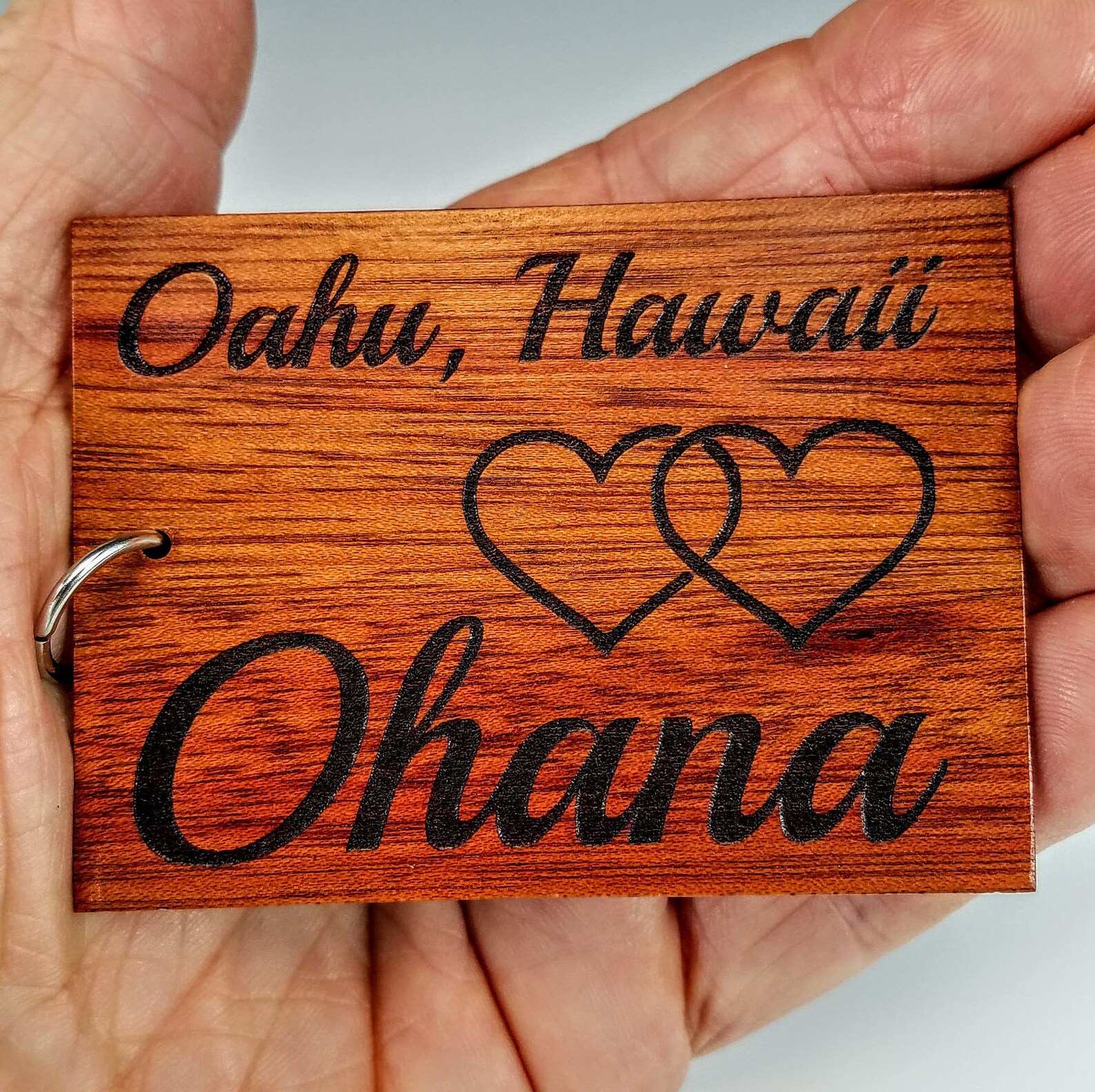 Oahu Hawaii Key Chain Holiday Ornament Hawaii Themed Laser Etsy