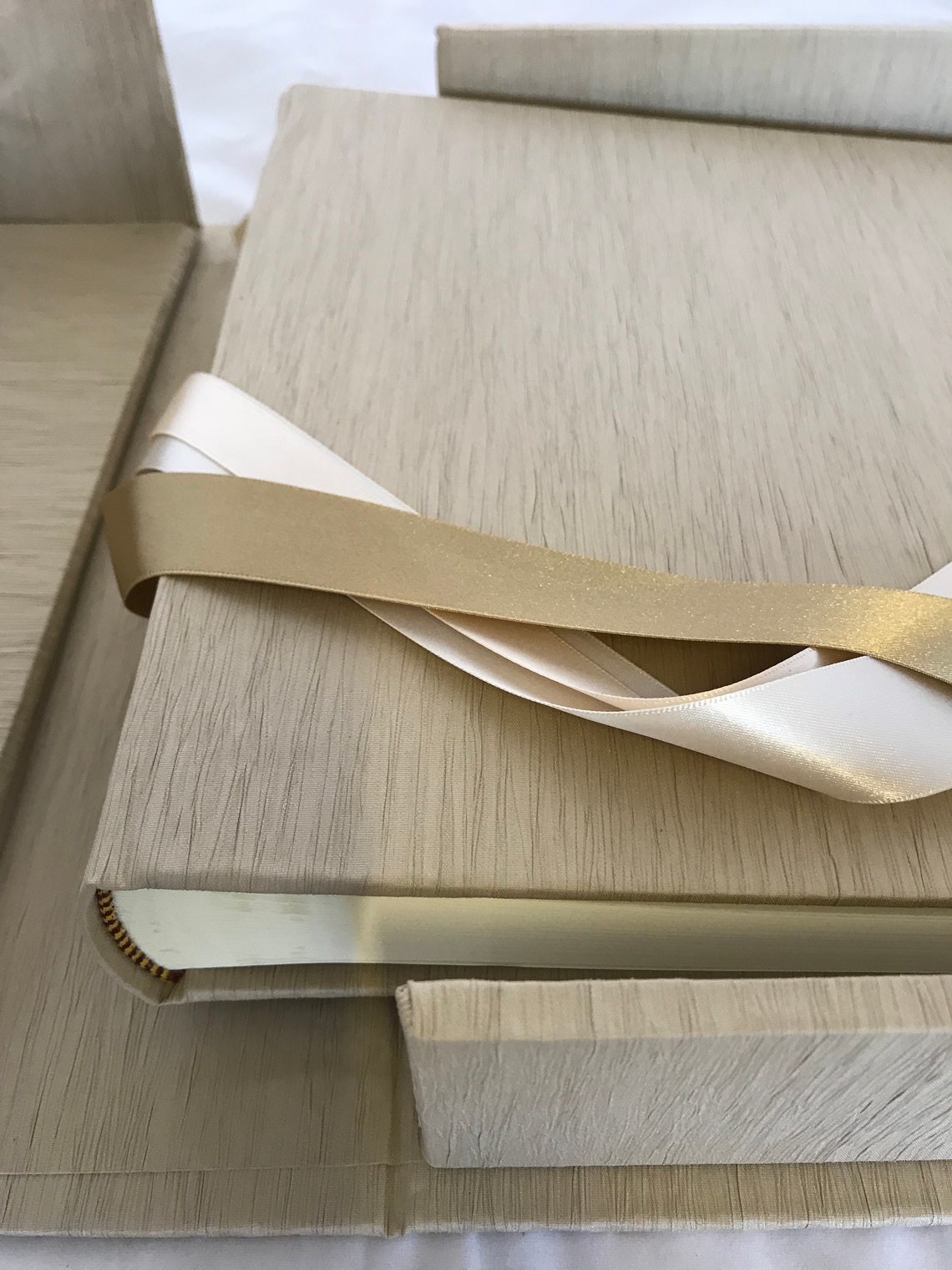 9 x 9 álbum de la boda de seda ruche hecha a mano en un | Etsy