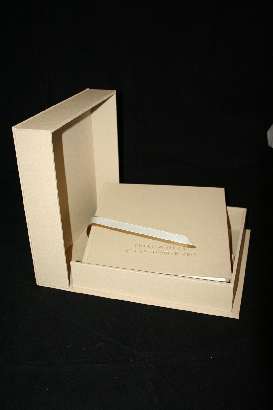 12 x 12 Bespoke wedding album & storage box bound in Etsy