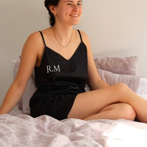 Personalised Satin Cami and Shorts Set / Bridal Pyjamas Hen Party Silky PJ&#39;s for Wedding Party Bride and Bridesmaids Bachelorette Hen Do