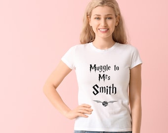 Gepersonaliseerde T-shirt Dreuzel voor mevrouw voor vrijgezellenfeest, vrijgezellenfeest, vrijgezellenfeest of bruiloft | Magisch T-shirt met print | Tovenaarsfilm op Harry geïnspireerd