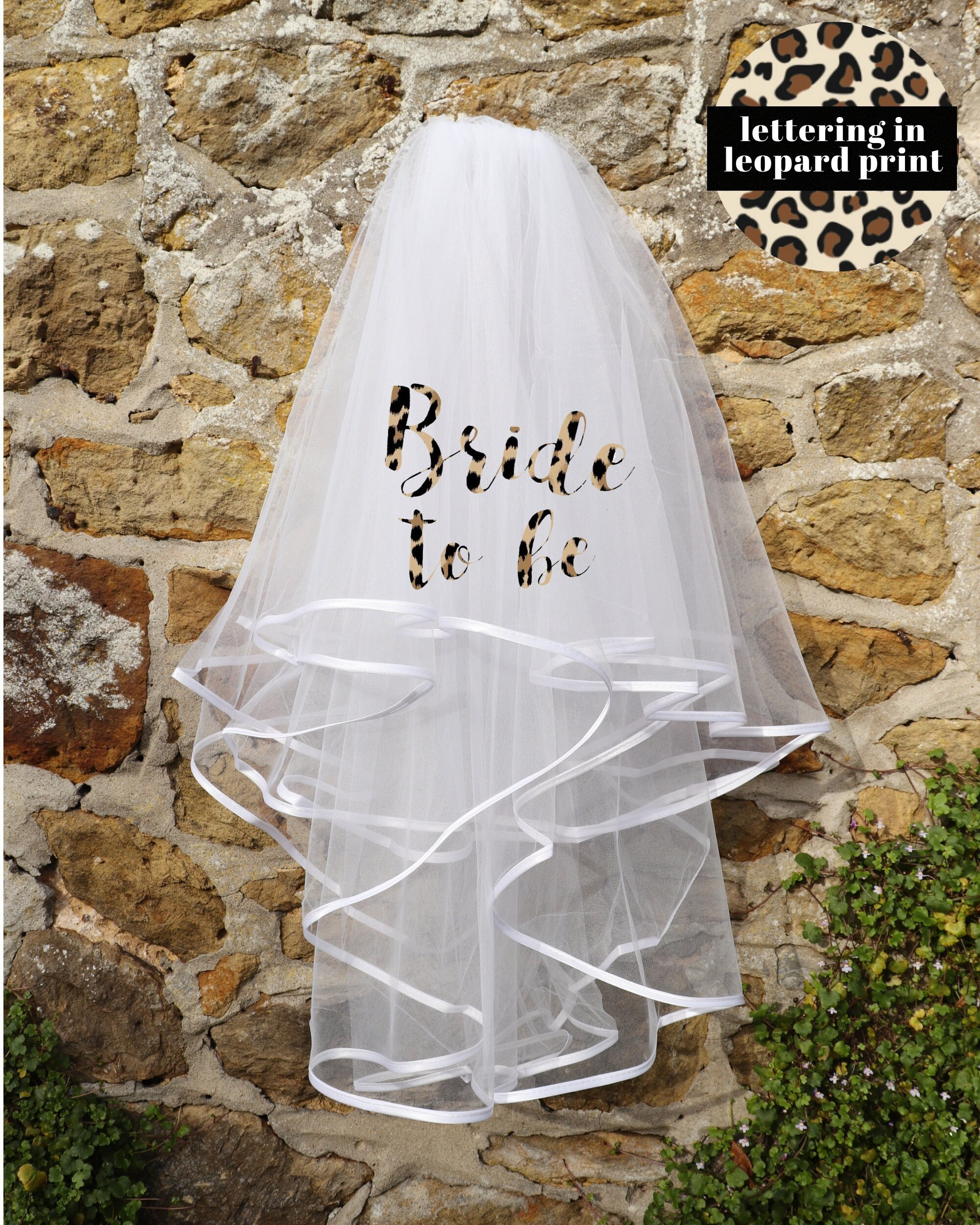 Bride to Be Personalised Veil With Leopard Print Bride to Be Veil Wedding Veil Hen Party Hen Do Personalised Veil in Leopard Print Etsy