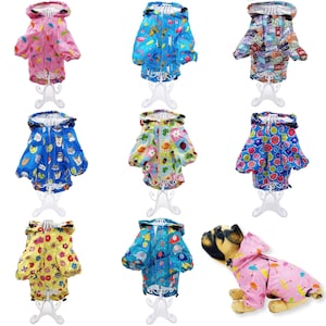 RainCoat Hoodie Coat Waterproof Rain Jacket Rainwear For SMALL Breeds Pet Cat Dog XXS - L