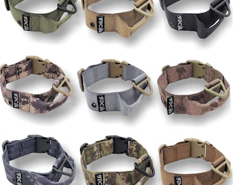 HEAVY DUTY Dog Tactical Collar with Handle K9 Military Training Width 1.5&quot; for Medium Large Pet M - XXL