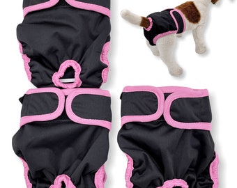 PACK -3pcs Female Dog Diapers Cat Waterproof LEAK PROOF Washable Reusable Small Large Pet Black