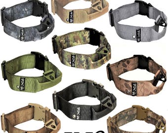 HEAVY DUTY Tactical Military Strong Dog Collar with Handle Width 1.5&quot; Medium Large Plastic Buckle M - XXL