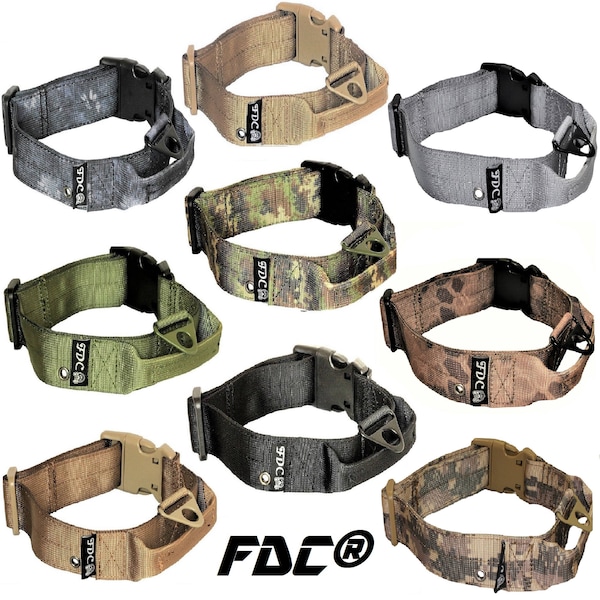 HEAVY DUTY Tactical Military Strong Dog Collar with Handle Width 1.5" Medium Large Plastic Buckle M - XXL