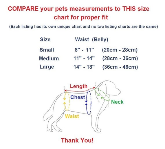 Dog Diaper Size Chart