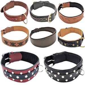 Puede incluir: Surtido de collares de perro de cuero en varios colores y estilos, incluyendo marr&oacute;n, negro y tostado. Algunos collares tienen dise&ntilde;os trenzados, mientras que otros tienen tachuelas o costuras.