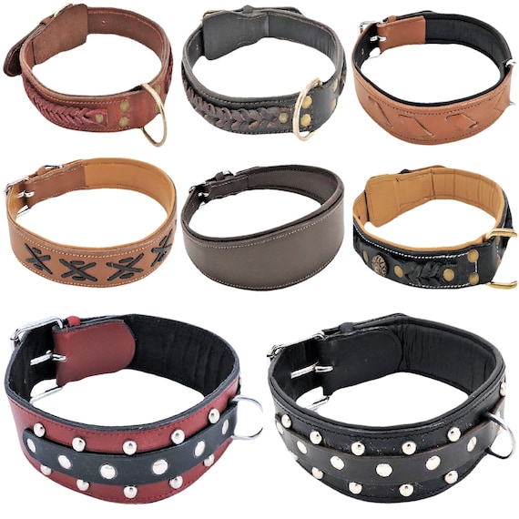 Handmade Genuine Leather Dog Collar, Metal Buckle, Large Breeds