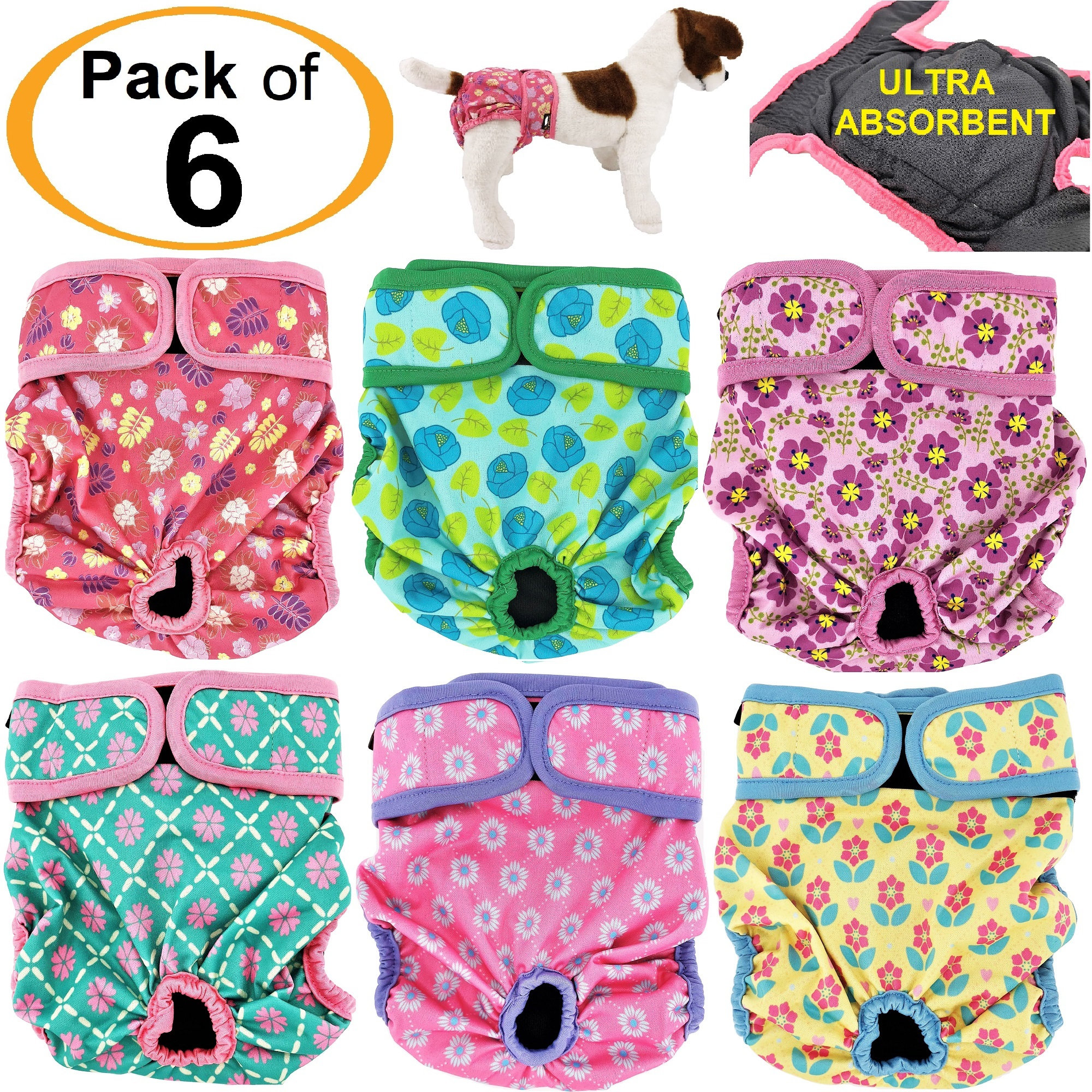 Set de 3 Pañales para Perro Macho Super Absorbentes y Reusables