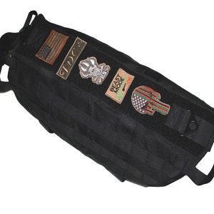 Dog K9 Vest Harness Tactical Police Hunting Hiking Training Military Army Hook & Loop Patch Panel BLACK  XS, S, M, L , XL
