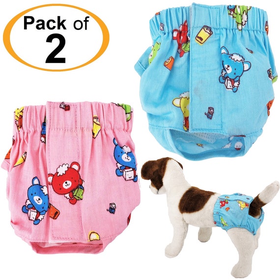 Washable Male Dog Diapers, Reusable Doggy Diapers, 3 Pack (Dino) – Petsoft