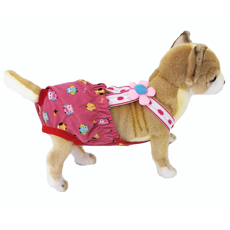 SET of 3 COLORS Diapers Sanitary Pants Stay On Female Suspenders For SMALL Dog PinkBlueHot Pink