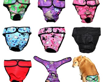 Reusable Washable Dog Diaper Female LARGE Big Dog Breeds Hook & Loop size L, XL