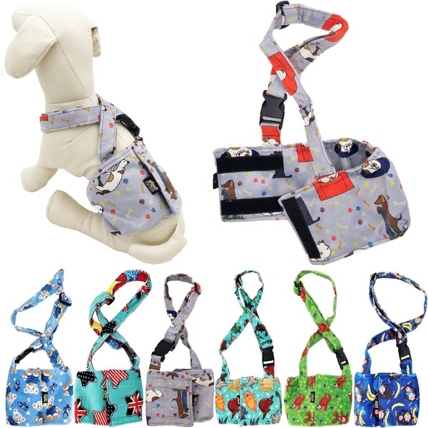 Dog Diaper Belly Band Wrap Soft FLEECE With SUSPENDERS Reusable Washable