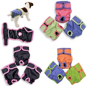 PACK -3pcs Female Dog Diapers Cat Waterproof LEAK PROOF Washable Reusable