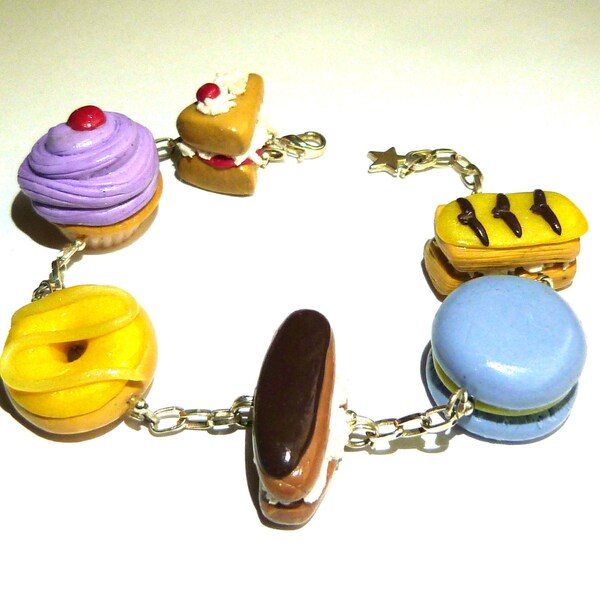 Charm bracelet, Cake bracelet, Bracelet, Kawaii bracelet, Cake, cupcake